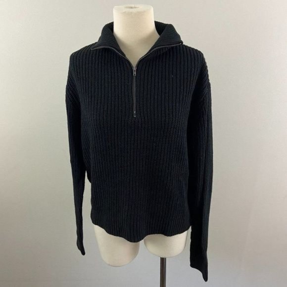 NWT CLOTH BY DESIGN Black Zip Up Sweater (M) - Picture 2 of 8